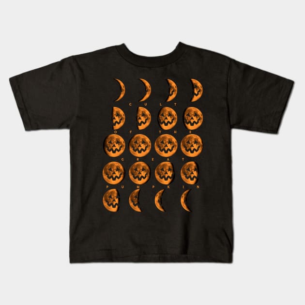 Cult of the Great Pumpkin Moon Phases Kids T-Shirt by Chad Savage